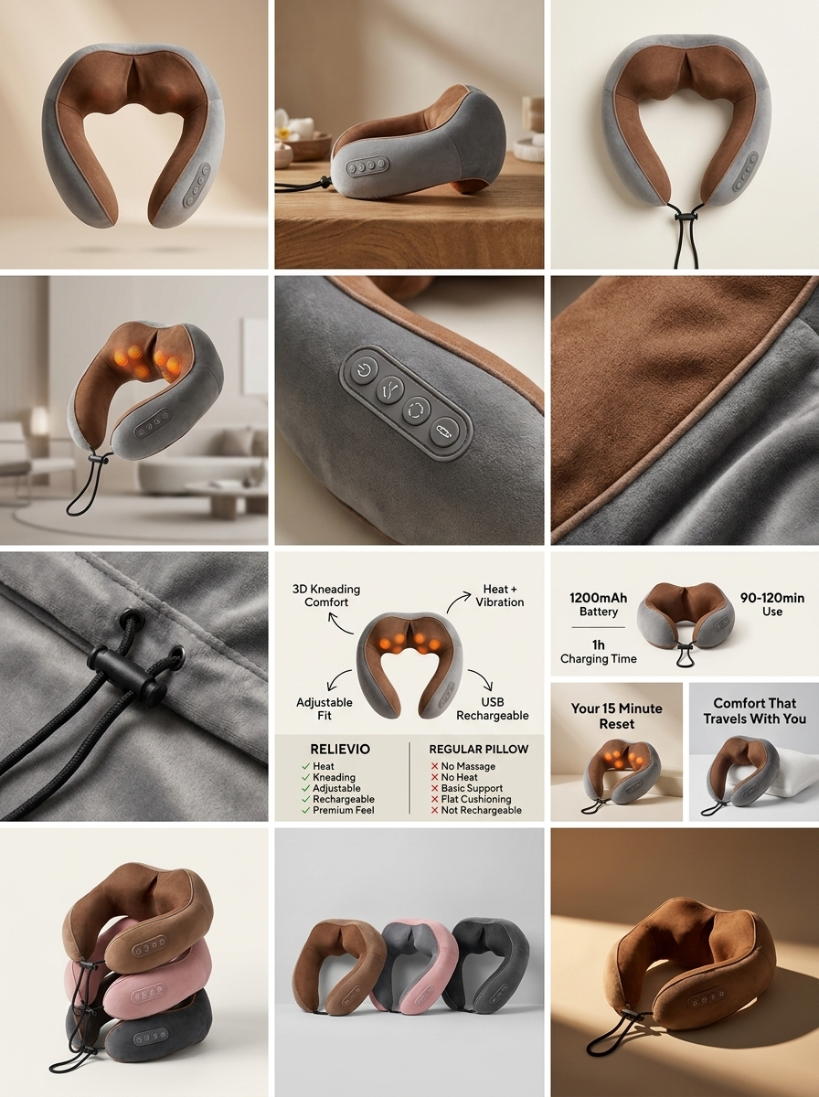 Relievio Neck and Shoulder Shiatsu Massage Pillow